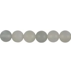 Heilstein & Edelstein-Strang - Kugeln, Mondstein (silbergrau), matt, 12mm (38 cm)