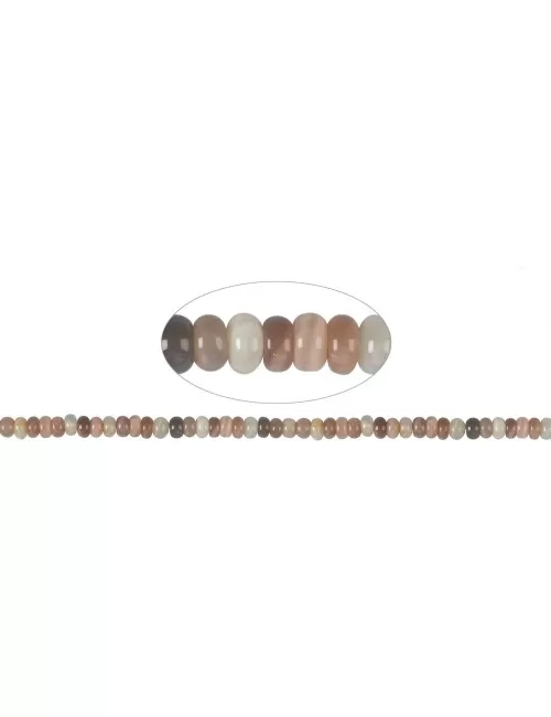 Heilstein & Edelstein-Strang - Button, Mondstein (bunt), 05 x 08mm