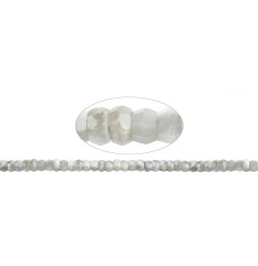 Heilstein & Edelstein-Strang - Button, Mondstein, facettiert, 05-06 x 08-09mm