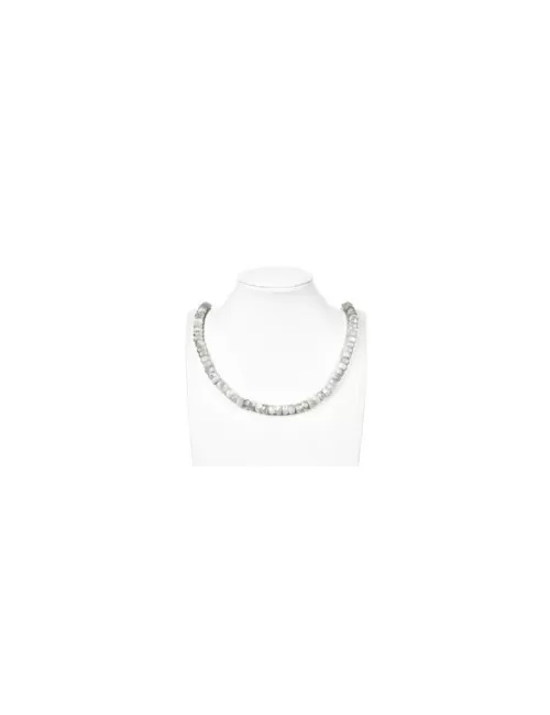 Heilstein & Edelstein-Strang - Button, Mondstein, facettiert, 05-06 x 08-09mm