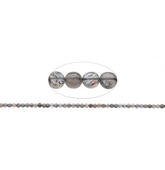 Heilstein & Edelstein-Strang - Scheibe/Coin, Mondstein (dunkel), facettiert, 04mm