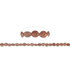 Heilstein & Edelstein-Strang - Nuggets flach, Mondstein (orange), 10-12 x 08-10mm