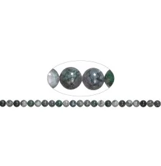 Heilstein & Edelstein-Strang - Kugeln, Moosachat, 08mm
