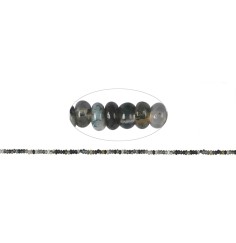 Heilstein & Edelstein-Strang - Button, Moosachat, 02-03 x 05mm