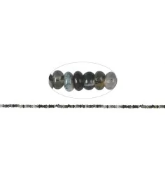 Heilstein & Edelstein-Strang - Button, Moosachat, 02-03 x 05mm