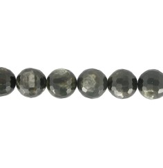 Heilstein & Edelstein-Strang - Kugeln, Muskovit-Glimmer (stab.), facettiert, 12mm