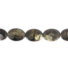 Heilstein & Edelstein-Strang - Linse, Muskovit-Glimmer, facettiert, 25 x 18mm