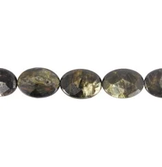 Heilstein & Edelstein-Strang - Linse, Muskovit-Glimmer, facettiert, 25 x 18mm