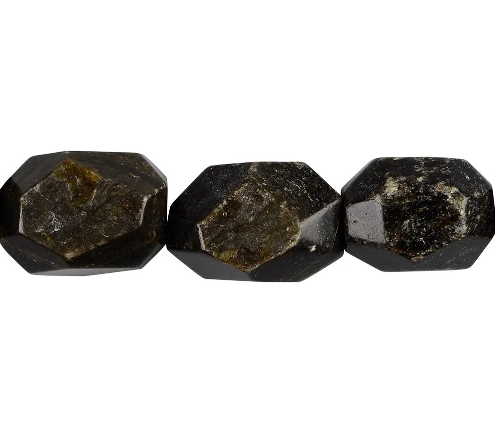 Heilstein & Edelstein-Strang - Nuggets, Muskovit-Glimmer (stab.), facettiert, 20 x 16mm