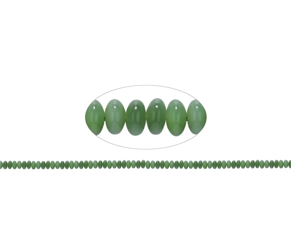 Heilstein & Edelstein-Strang - Button, Nephrit Jade, 04 x 06mm