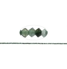 Heilstein & Edelstein-Strang - Button/Disc, Nephrit, facettiert, 01 x 02mm