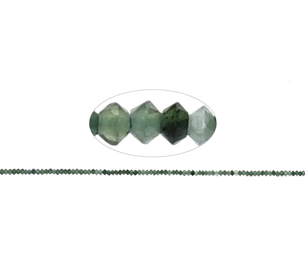 Heilstein & Edelstein-Strang - Button/Disc, Nephrit, facettiert, 01 x 02mm