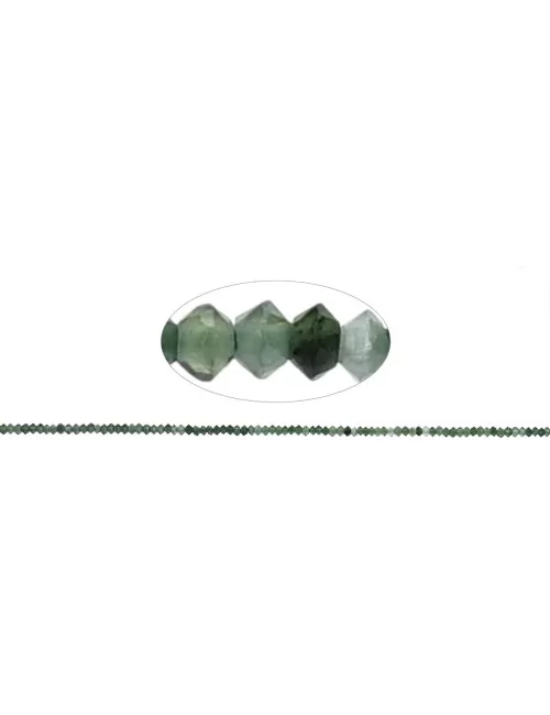 Heilstein & Edelstein-Strang - Button/Disc, Nephrit, facettiert, 01 x 02mm