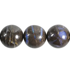 Heilstein & Edelstein-Strang - Kugeln, Boulder-Opal, 19,5 - 25mm, Unikat Nr. 05