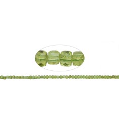 Heilstein & Edelstein-Strang - Würfel, Peridot, facettiert, 04mm (39cm)