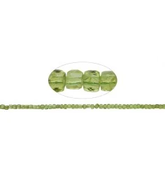 Heilstein & Edelstein-Strang - Würfel, Peridot, facettiert, 04mm (39cm)