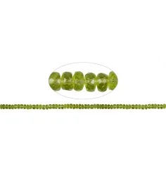 Heilstein & Edelstein-Strang - Button/Scheibchen, Peridot, facettiert, 02 x 05-06mm