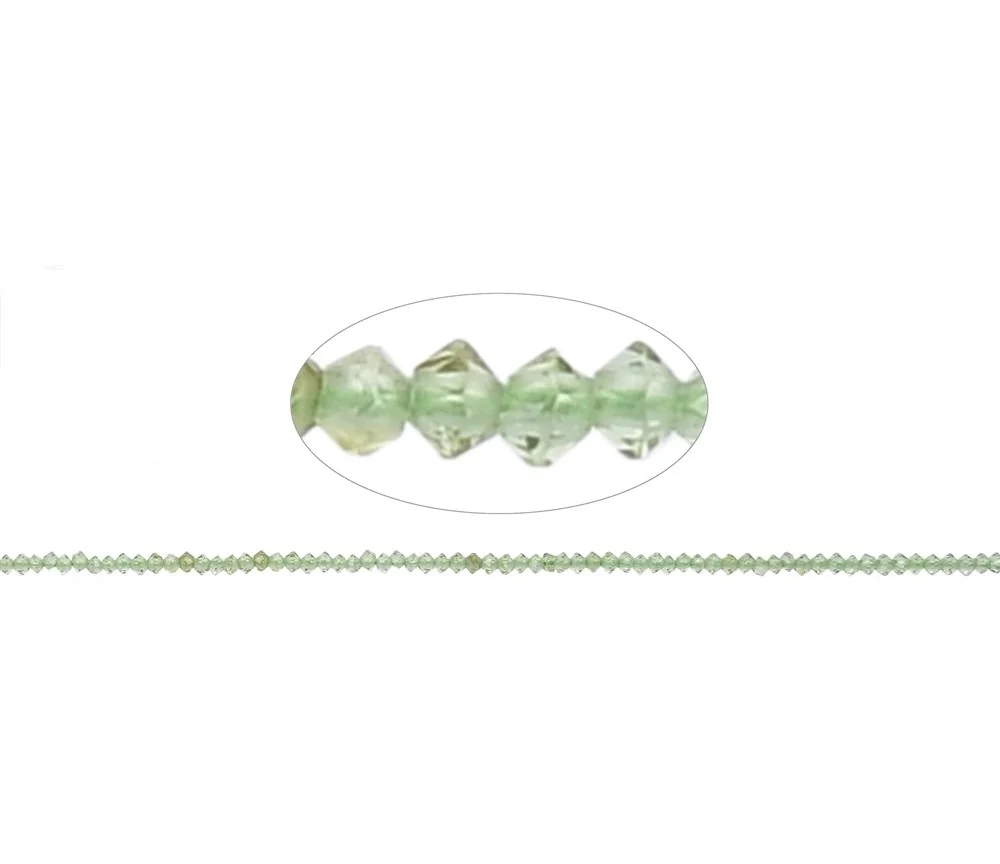 Heilstein & Edelstein-Strang - Button/Disc, Peridot, facettiert, 01 x 02mm (33cm)