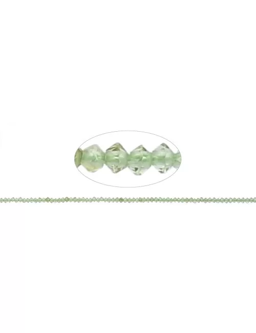 Heilstein & Edelstein-Strang - Button/Disc, Peridot, facettiert, 01 x 02mm (33cm)