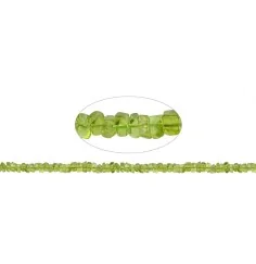 Heilstein & Edelstein-Strang - Splitter eckig, Peridot A, 02-03 x 04-06mm