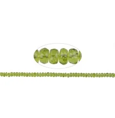 Heilstein & Edelstein-Strang - Button, Peridot, facettiert, 03 x 05mm