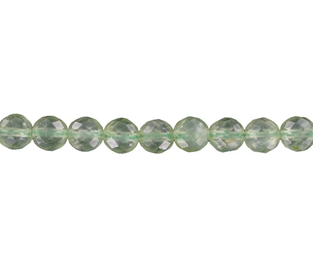 Heilstein & Edelstein-Strang - Kugeln, Prehnit A, facettiert, 06mm