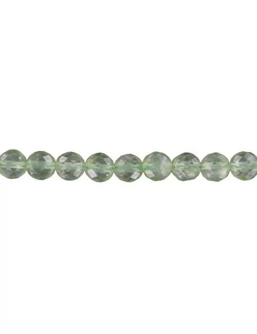 Heilstein & Edelstein-Strang - Kugeln, Prehnit A, facettiert, 06mm