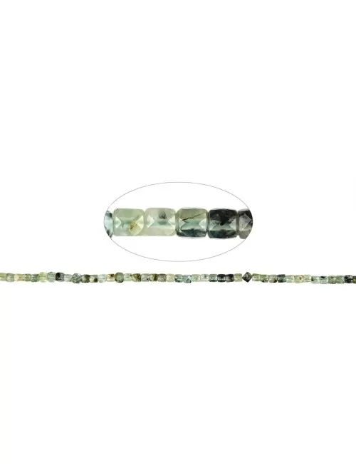 Heilstein & Edelstein-Strang - Würfel, Prehnit, facettiert, 04mm