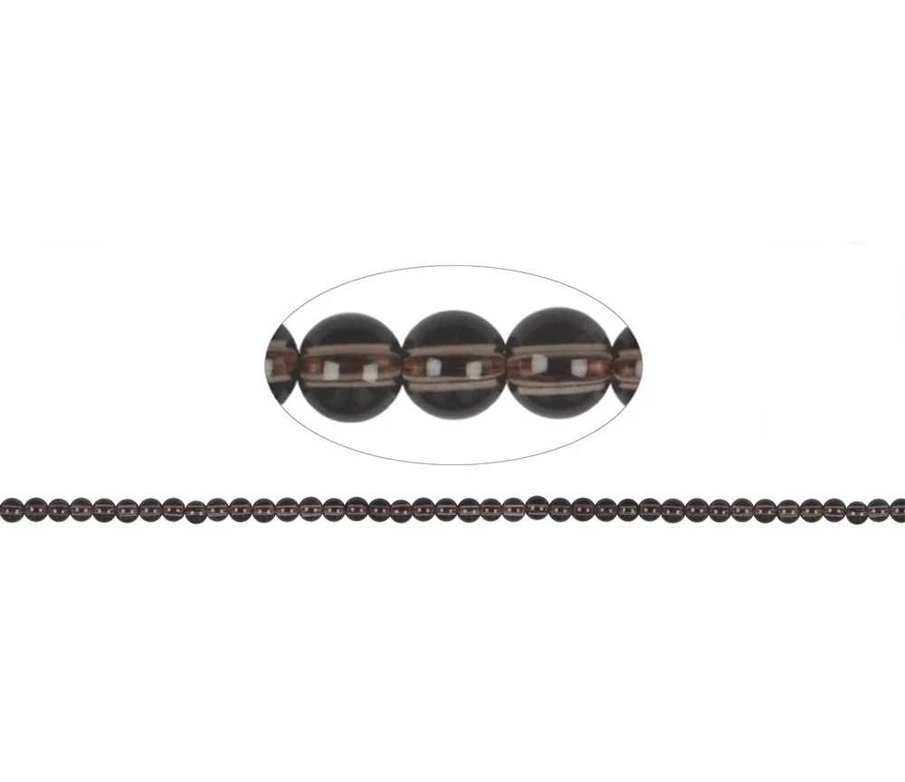 Heilstein & Edelstein-Strang - Kugeln, Rauchquarz, 04mm