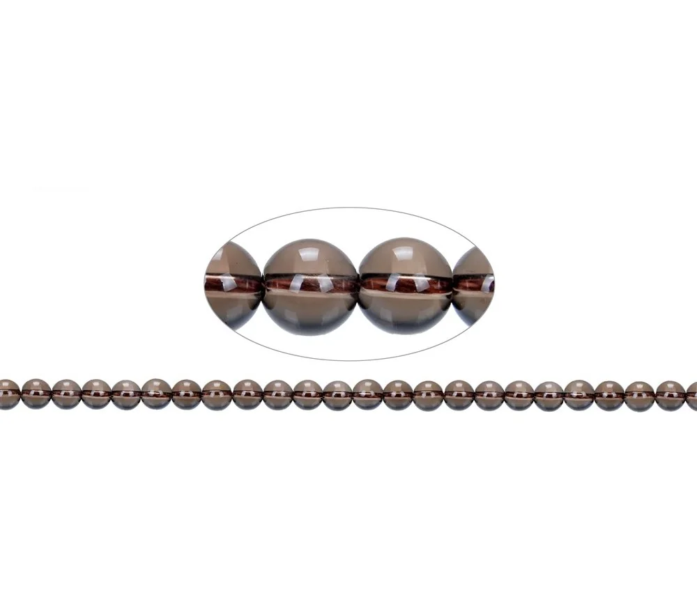 Heilstein & Edelstein-Strang - Kugeln, Rauchquarz, 08mm