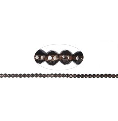 Heilstein & Edelstein-Strang - Kugeln, Rauchquarz, facettiert, 06mm