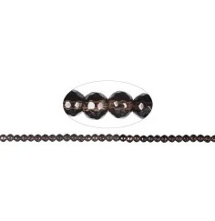 Heilstein & Edelstein-Strang - Kugeln, Rauchquarz, facettiert, 06mm