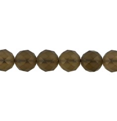 Heilstein & Edelstein-Strang - Kugeln, Rauchquarz matt, facettiert, 10mm