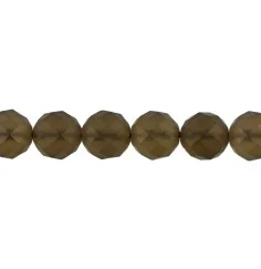 Heilstein & Edelstein-Strang - Kugeln, Rauchquarz matt, facettiert, 10mm