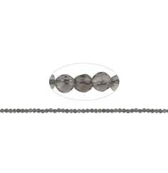 Heilstein & Edelstein-Strang - Kugeln, Rauchquarz, facettiert, 03mm