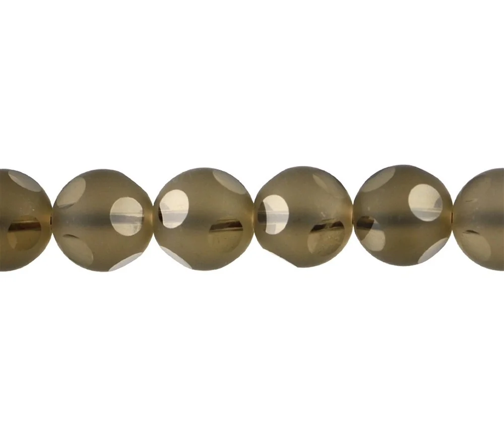 Heilstein & Edelstein-Strang - Kugeln Fenster, Rauchquarz, 10mm