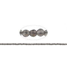 Heilstein & Edelstein-Strang - Kugeln, Rauchquarz, facettiert, 02mm, 39cm