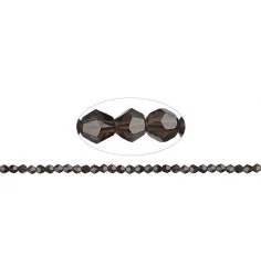 Heilstein & Edelstein-Strang - Spindel, Rauchquarz, facettiert, 06mm