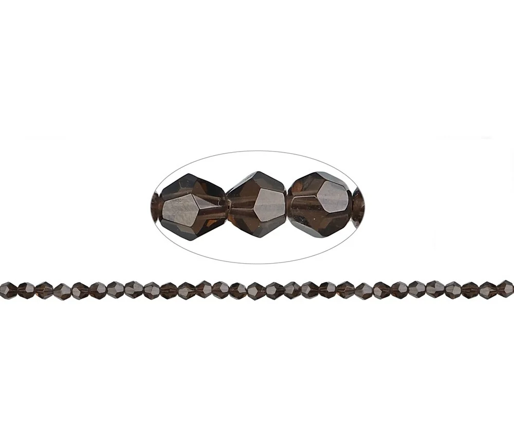 Heilstein & Edelstein-Strang - Spindel, Rauchquarz, facettiert, 06mm