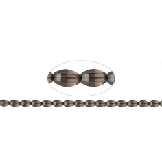 Heilstein & Edelstein-Strang - Spindel, Rauchquarz, facettiert, 12 x 07-08mm
