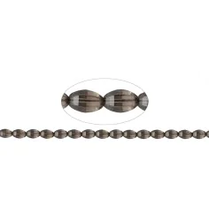 Heilstein & Edelstein-Strang - Spindel, Rauchquarz, facettiert, 12 x 07-08mm