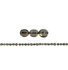 Heilstein & Edelstein-Strang - Nuggets flach, Rauchquarz, 05-08 x 03-05mm