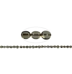 Heilstein & Edelstein-Strang - Nuggets flach, Rauchquarz, 05-08 x 03-05mm