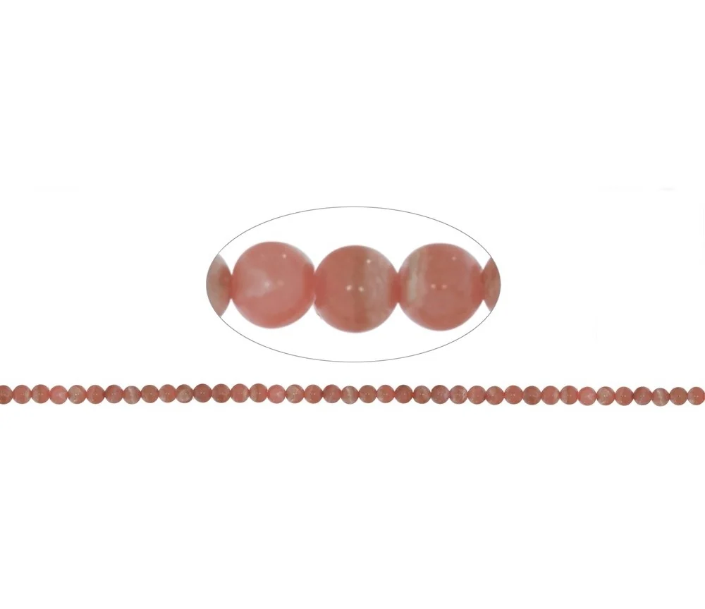 Heilstein & Edelstein-Strang - Kugeln, Rhodochrosit, 03mm