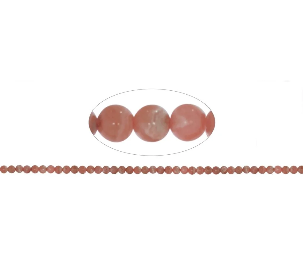 Heilstein & Edelstein-Strang - Kugeln, Rhodochrosit, 04mm