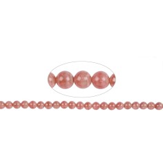 Heilstein & Edelstein-Strang - Kugeln, Rhodochrosit extra, 06-07mm (39cm)