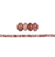 Heilstein & Edelstein-Strang - Button, Rhodochrosit, 03-04 x 06mm