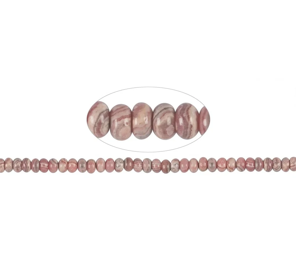 Heilstein & Edelstein-Strang - Button, Rhodochrosit B, 04-05 x 08mm