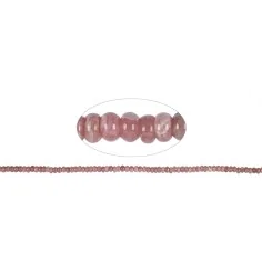 Heilstein & Edelstein-Strang - Button, Rhodochrosit, 04-05 x 06mm