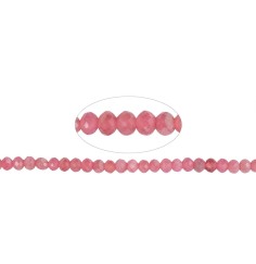 Heilstein & Edelstein-Strang - Button, Rhodochrosit, facettiert, 03,5 x 03mm (39cm)